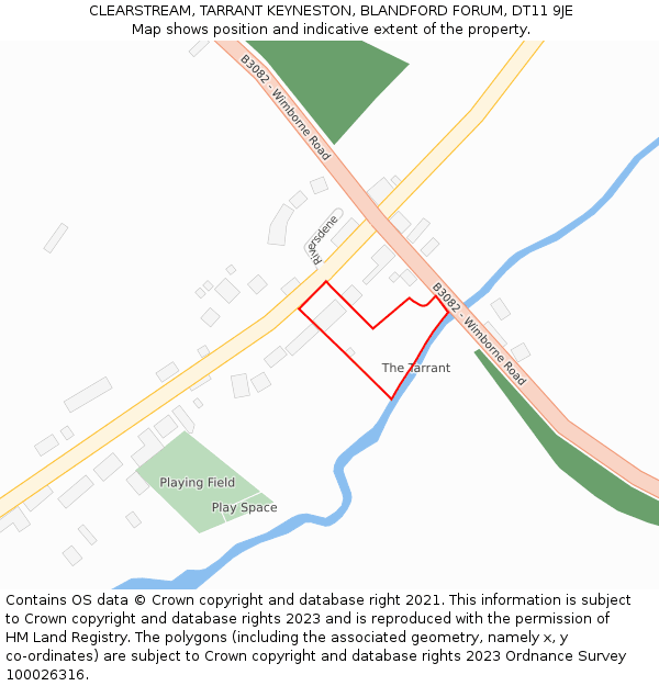 CLEARSTREAM, TARRANT KEYNESTON, BLANDFORD FORUM, DT11 9JE: Location map and indicative extent of plot