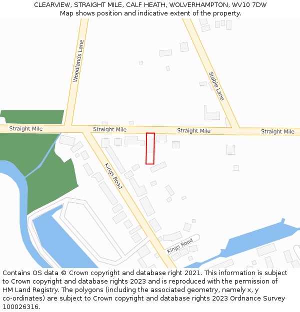 CLEARVIEW, STRAIGHT MILE, CALF HEATH, WOLVERHAMPTON, WV10 7DW: Location map and indicative extent of plot