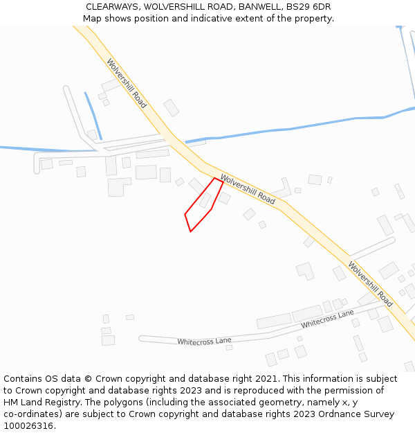 CLEARWAYS, WOLVERSHILL ROAD, BANWELL, BS29 6DR: Location map and indicative extent of plot