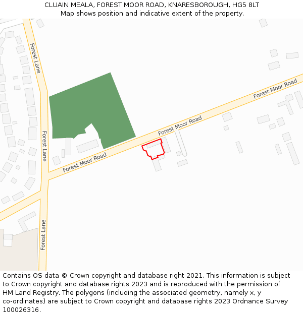 CLUAIN MEALA, FOREST MOOR ROAD, KNARESBOROUGH, HG5 8LT: Location map and indicative extent of plot