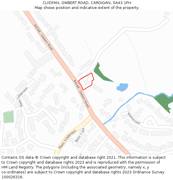 CLYDFAN, GWBERT ROAD, CARDIGAN, SA43 1PH: Location map and indicative extent of plot