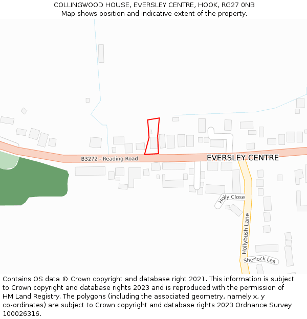 COLLINGWOOD HOUSE, EVERSLEY CENTRE, HOOK, RG27 0NB: Location map and indicative extent of plot