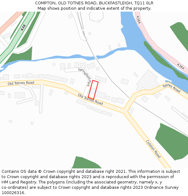 COMPTON, OLD TOTNES ROAD, BUCKFASTLEIGH, TQ11 0LR: Location map and indicative extent of plot