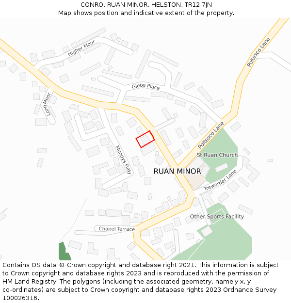 CONRO, RUAN MINOR, HELSTON, TR12 7JN: Location map and indicative extent of plot