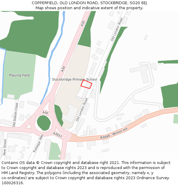COPPERFIELD, OLD LONDON ROAD, STOCKBRIDGE, SO20 6EJ: Location map and indicative extent of plot