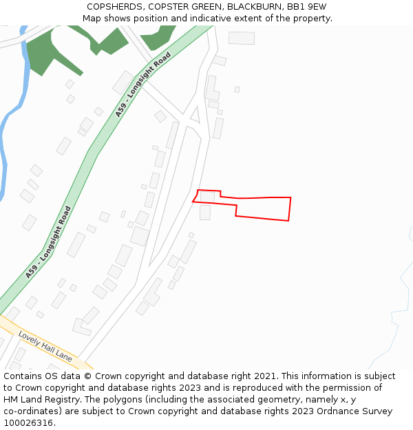 COPSHERDS, COPSTER GREEN, BLACKBURN, BB1 9EW: Location map and indicative extent of plot