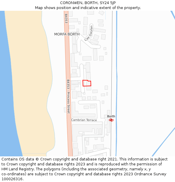 CORONWEN, BORTH, SY24 5JP: Location map and indicative extent of plot