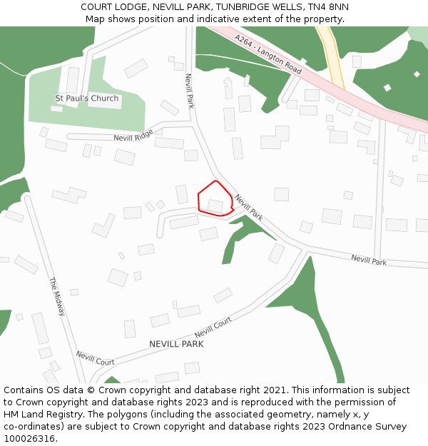 COURT LODGE, NEVILL PARK, TUNBRIDGE WELLS, TN4 8NN: Location map and indicative extent of plot