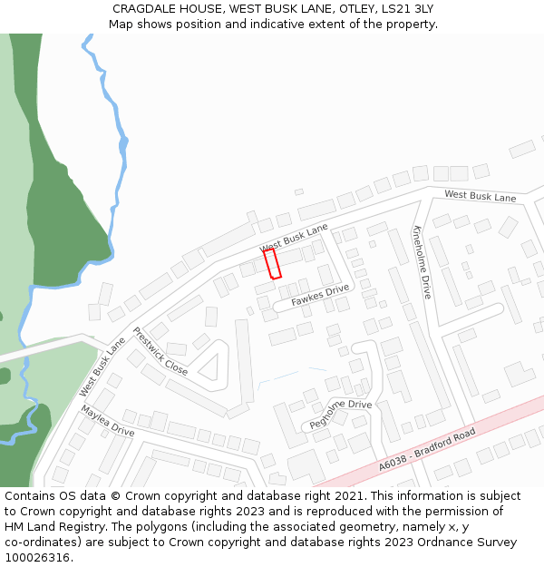 CRAGDALE HOUSE, WEST BUSK LANE, OTLEY, LS21 3LY: Location map and indicative extent of plot