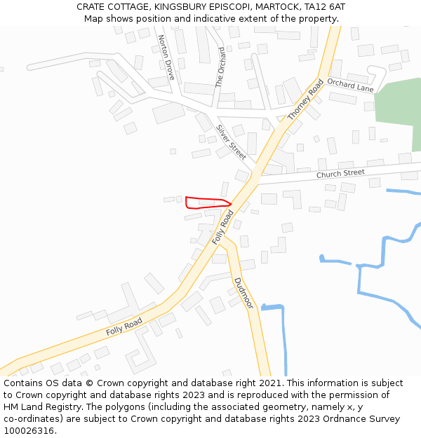 CRATE COTTAGE, KINGSBURY EPISCOPI, MARTOCK, TA12 6AT: Location map and indicative extent of plot