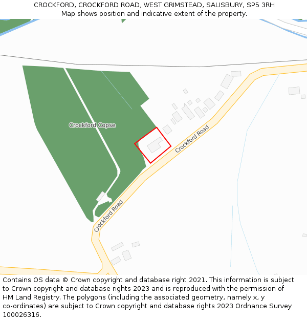 CROCKFORD, CROCKFORD ROAD, WEST GRIMSTEAD, SALISBURY, SP5 3RH: Location map and indicative extent of plot