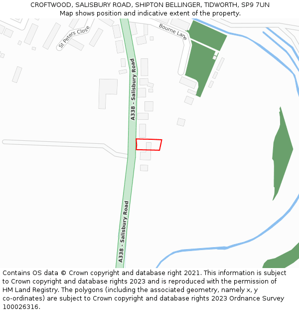 CROFTWOOD, SALISBURY ROAD, SHIPTON BELLINGER, TIDWORTH, SP9 7UN: Location map and indicative extent of plot