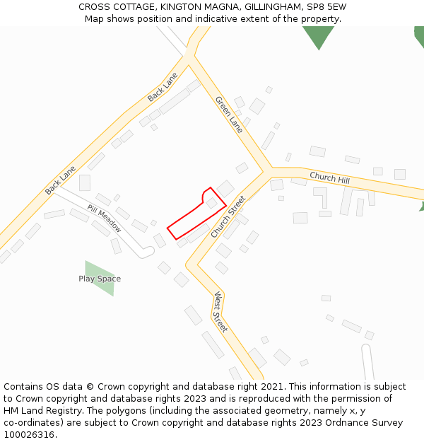 CROSS COTTAGE, KINGTON MAGNA, GILLINGHAM, SP8 5EW: Location map and indicative extent of plot