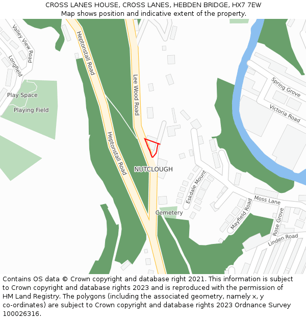 CROSS LANES HOUSE, CROSS LANES, HEBDEN BRIDGE, HX7 7EW: Location map and indicative extent of plot