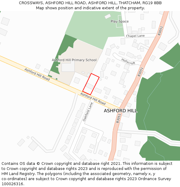 CROSSWAYS, ASHFORD HILL ROAD, ASHFORD HILL, THATCHAM, RG19 8BB: Location map and indicative extent of plot