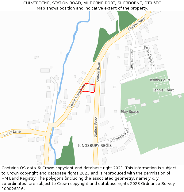CULVERDENE, STATION ROAD, MILBORNE PORT, SHERBORNE, DT9 5EG: Location map and indicative extent of plot