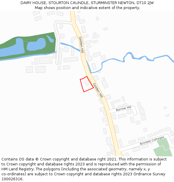 DAIRY HOUSE, STOURTON CAUNDLE, STURMINSTER NEWTON, DT10 2JW: Location map and indicative extent of plot