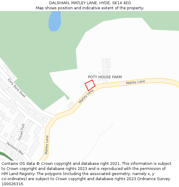 DALSHIAN, MATLEY LANE, HYDE, SK14 4EG: Location map and indicative extent of plot