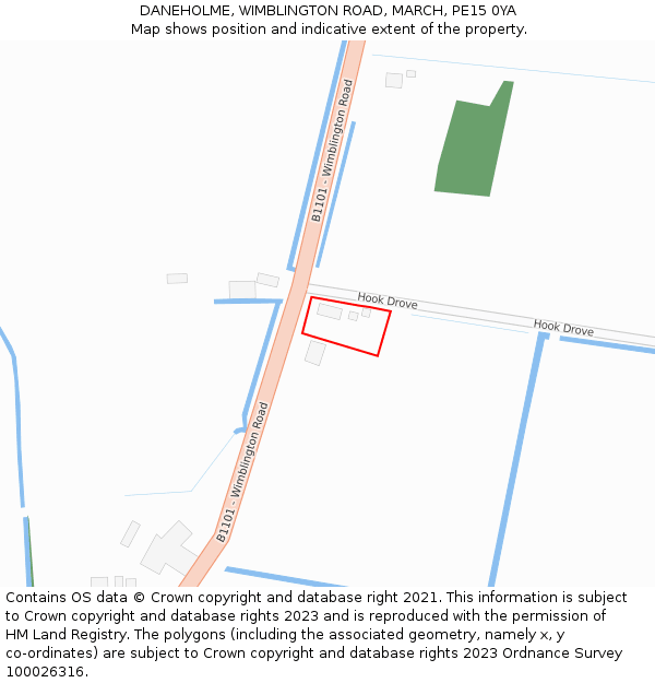 DANEHOLME, WIMBLINGTON ROAD, MARCH, PE15 0YA: Location map and indicative extent of plot