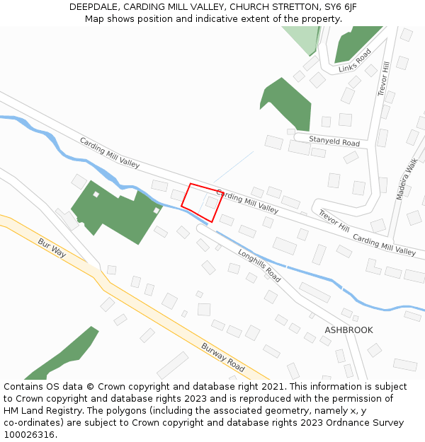 DEEPDALE, CARDING MILL VALLEY, CHURCH STRETTON, SY6 6JF: Location map and indicative extent of plot