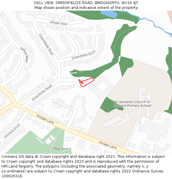 DELL VIEW, GREENFIELDS ROAD, BRIDGNORTH, WV16 4JT: Location map and indicative extent of plot