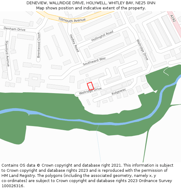 DENEVIEW, WALLRIDGE DRIVE, HOLYWELL, WHITLEY BAY, NE25 0NN: Location map and indicative extent of plot