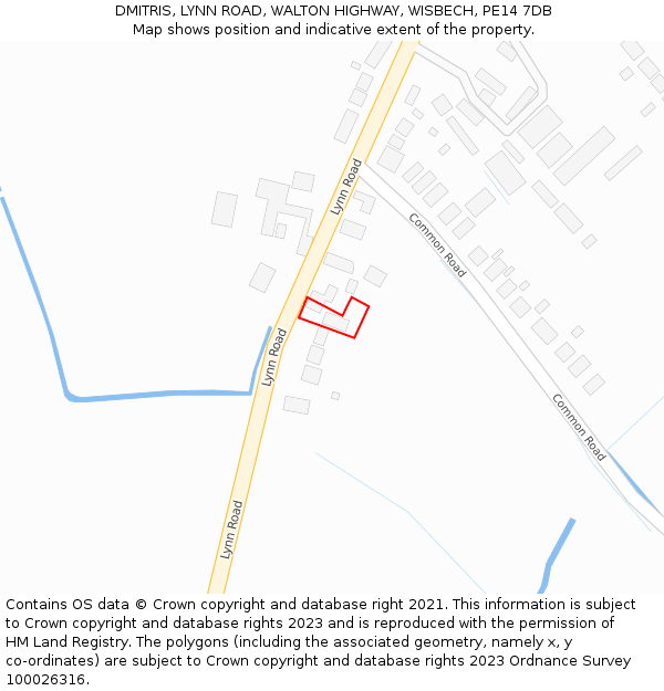 DMITRIS, LYNN ROAD, WALTON HIGHWAY, WISBECH, PE14 7DB: Location map and indicative extent of plot