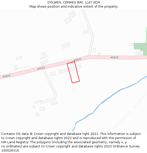 DOLWEN, CEMAES BAY, LL67 0DA: Location map and indicative extent of plot