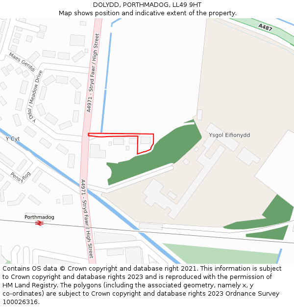 DOLYDD, PORTHMADOG, LL49 9HT: Location map and indicative extent of plot