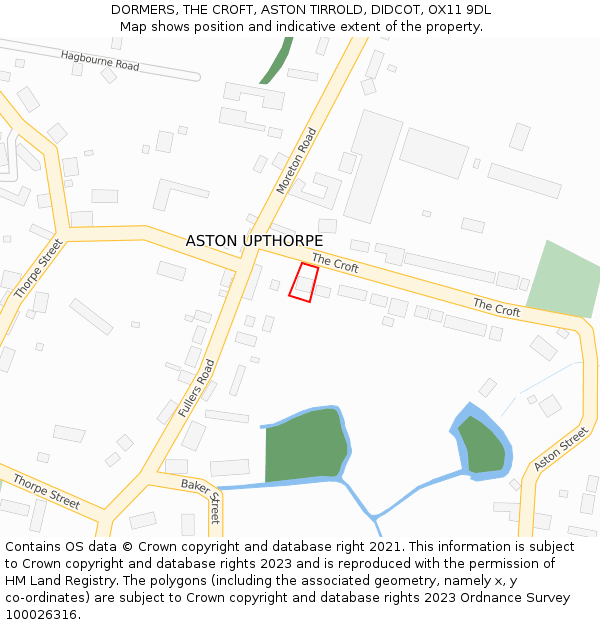 DORMERS, THE CROFT, ASTON TIRROLD, DIDCOT, OX11 9DL: Location map and indicative extent of plot