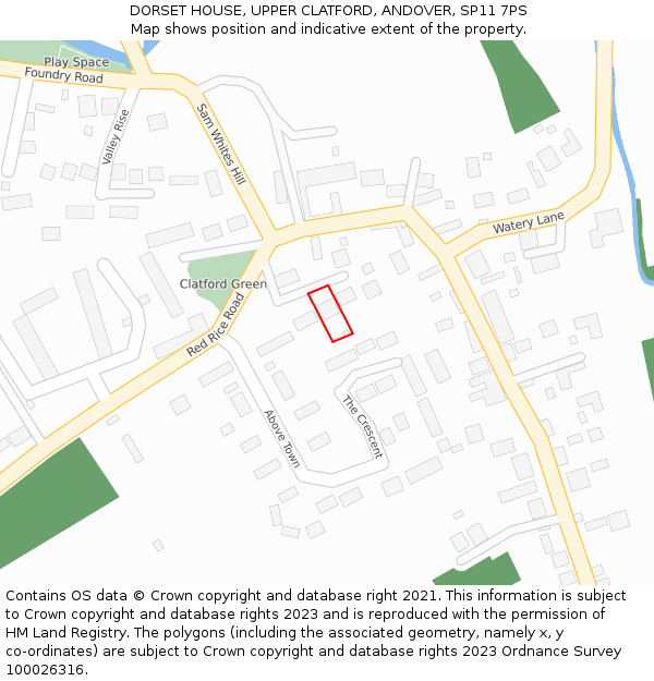 DORSET HOUSE, UPPER CLATFORD, ANDOVER, SP11 7PS: Location map and indicative extent of plot