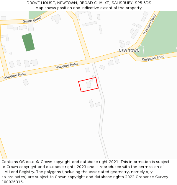 DROVE HOUSE, NEWTOWN, BROAD CHALKE, SALISBURY, SP5 5DS: Location map and indicative extent of plot