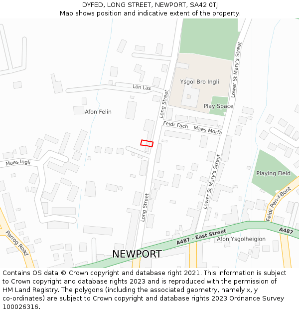 DYFED, LONG STREET, NEWPORT, SA42 0TJ: Location map and indicative extent of plot