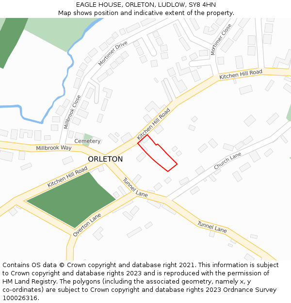 EAGLE HOUSE, ORLETON, LUDLOW, SY8 4HN: Location map and indicative extent of plot