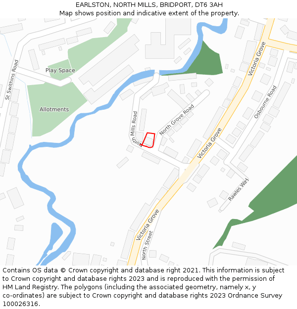 EARLSTON, NORTH MILLS, BRIDPORT, DT6 3AH: Location map and indicative extent of plot