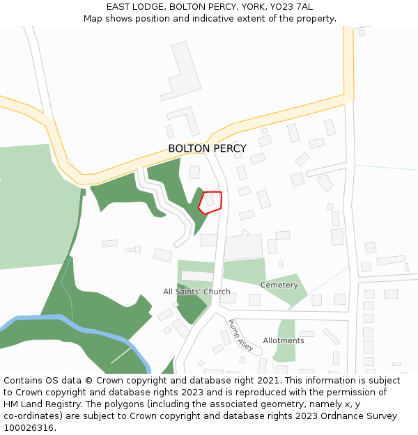 EAST LODGE, BOLTON PERCY, YORK, YO23 7AL: Location map and indicative extent of plot