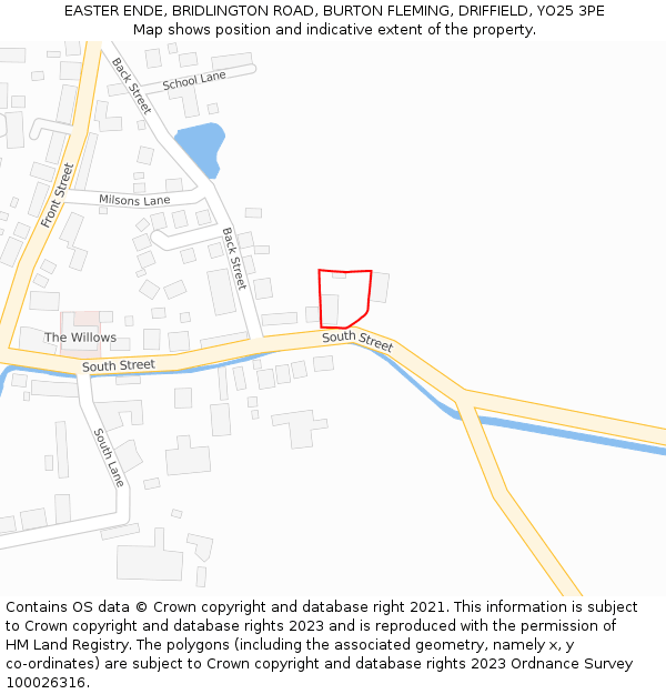 EASTER ENDE, BRIDLINGTON ROAD, BURTON FLEMING, DRIFFIELD, YO25 3PE: Location map and indicative extent of plot