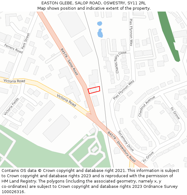 EASTON GLEBE, SALOP ROAD, OSWESTRY, SY11 2RL: Location map and indicative extent of plot