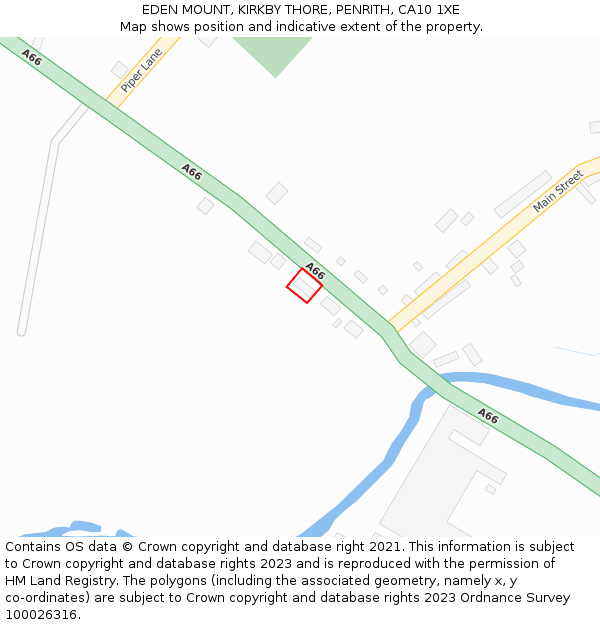 EDEN MOUNT, KIRKBY THORE, PENRITH, CA10 1XE: Location map and indicative extent of plot