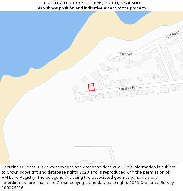 EDGELEY, FFORDD Y FULFRAN, BORTH, SY24 5ND: Location map and indicative extent of plot