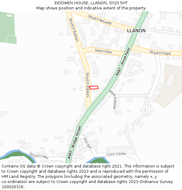 EIDDWEN HOUSE, LLANON, SY23 5HT: Location map and indicative extent of plot