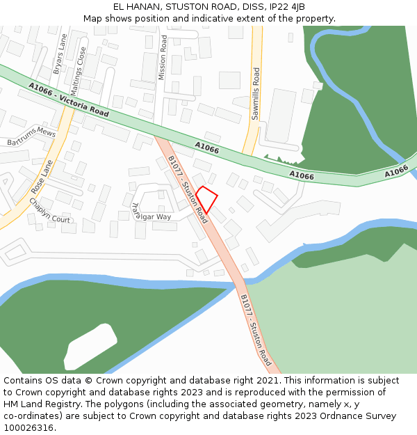 EL HANAN, STUSTON ROAD, DISS, IP22 4JB: Location map and indicative extent of plot