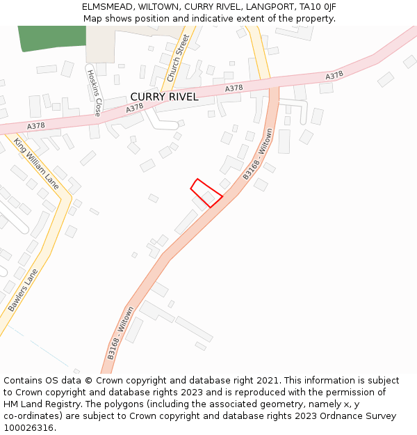 ELMSMEAD, WILTOWN, CURRY RIVEL, LANGPORT, TA10 0JF: Location map and indicative extent of plot