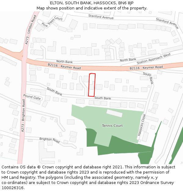 ELTON, SOUTH BANK, HASSOCKS, BN6 8JP: Location map and indicative extent of plot