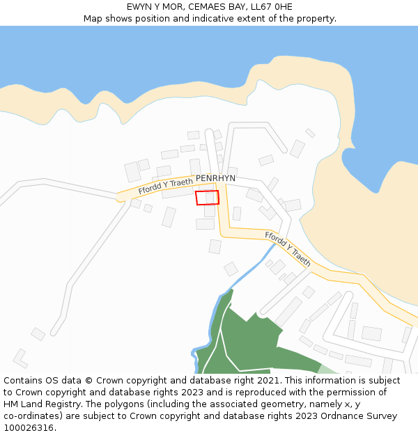 EWYN Y MOR, CEMAES BAY, LL67 0HE: Location map and indicative extent of plot