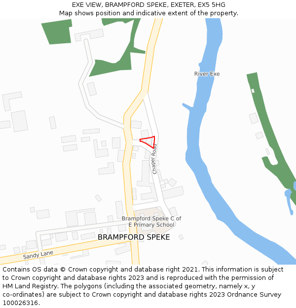 EXE VIEW, BRAMPFORD SPEKE, EXETER, EX5 5HG: Location map and indicative extent of plot