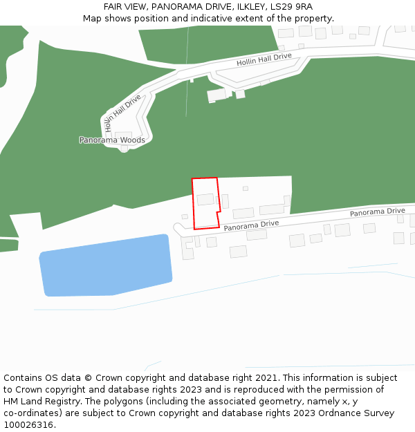 FAIR VIEW, PANORAMA DRIVE, ILKLEY, LS29 9RA: Location map and indicative extent of plot