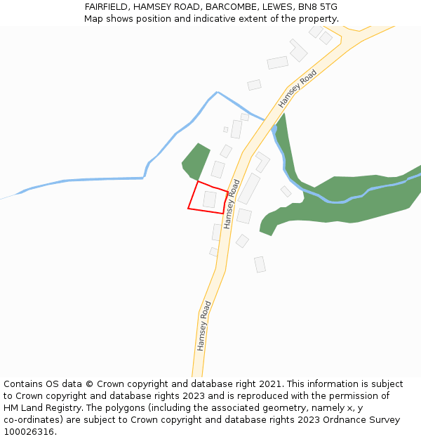 FAIRFIELD, HAMSEY ROAD, BARCOMBE, LEWES, BN8 5TG: Location map and indicative extent of plot