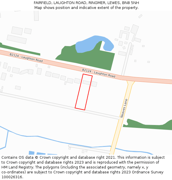 FAIRFIELD, LAUGHTON ROAD, RINGMER, LEWES, BN8 5NH: Location map and indicative extent of plot