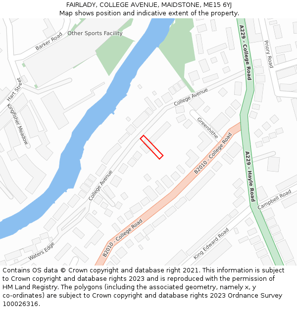 FAIRLADY, COLLEGE AVENUE, MAIDSTONE, ME15 6YJ: Location map and indicative extent of plot